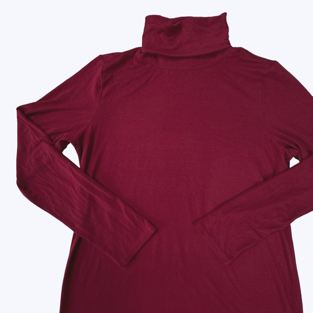 J. Jill Stretch‎ Dress Size Medium Burgundy High collar
